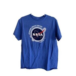 NEW Johnson Space Center NASA Houston Texas T Shirt Mens Adult Medium Blue
